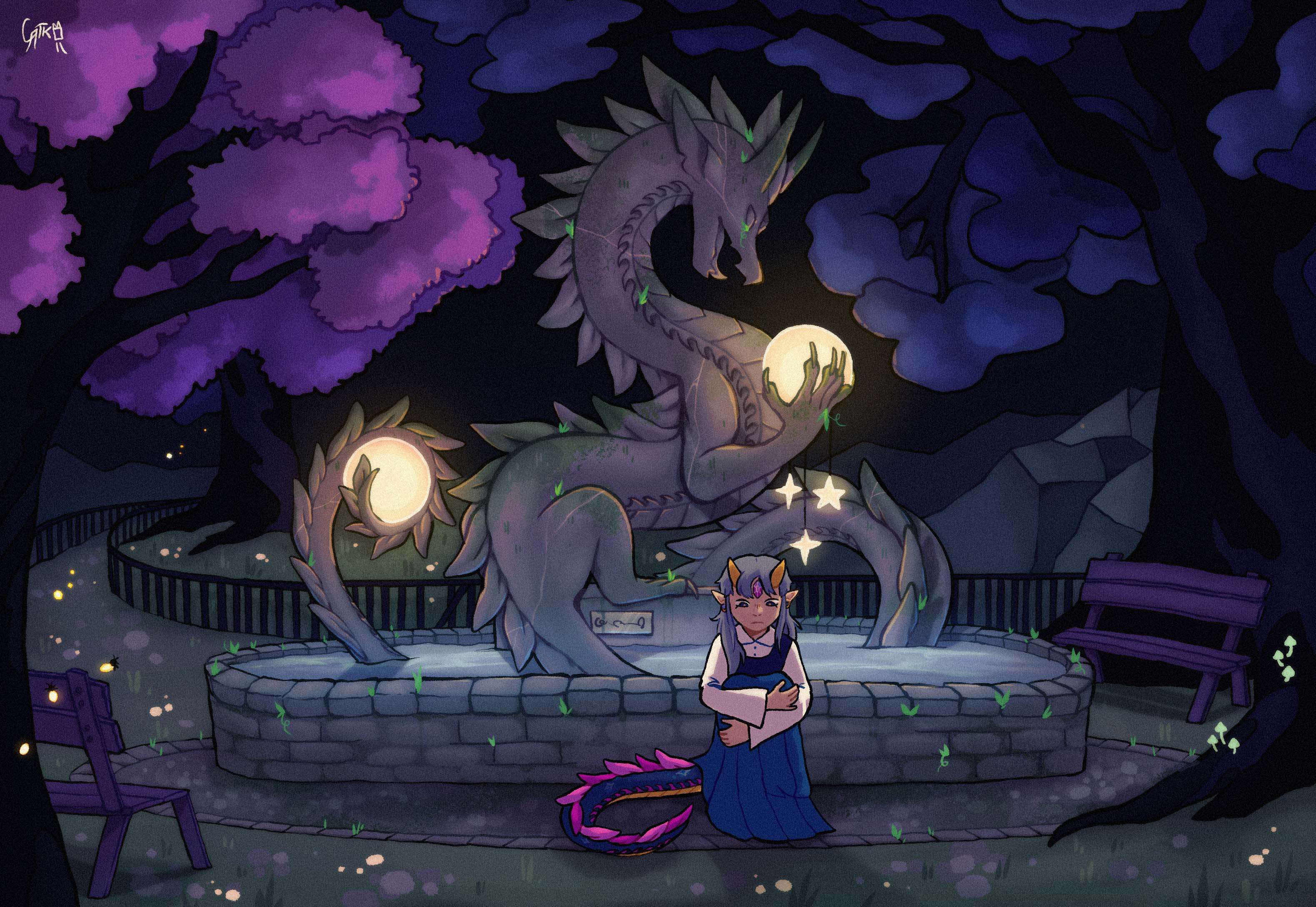 digital drawing of a dragon 